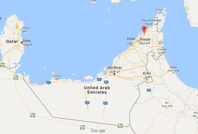 Location Umm al-Quwain on map United Arab Emirates