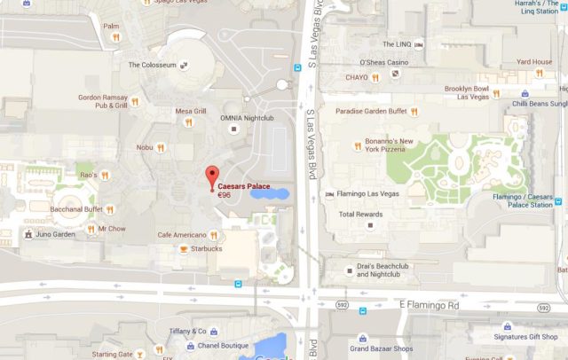 Map of Caesers Palace Hotel Las Vegas