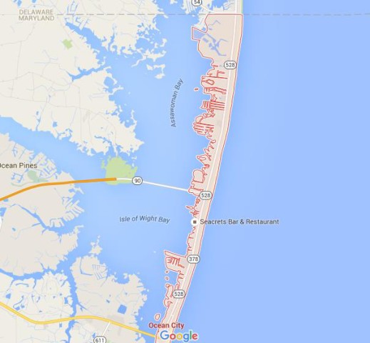 Map of Ocean City USA