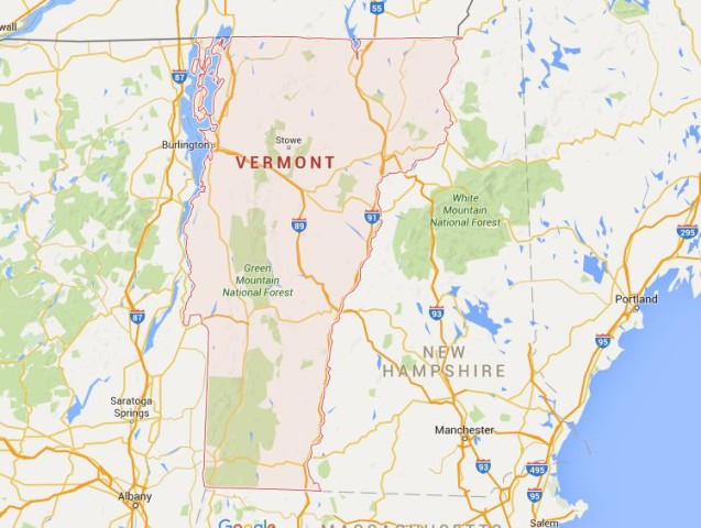 Map of Vermont USA