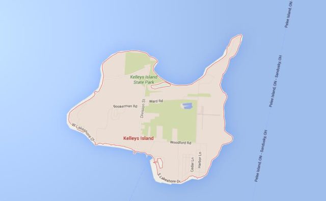 Map of Kelleys Island USA