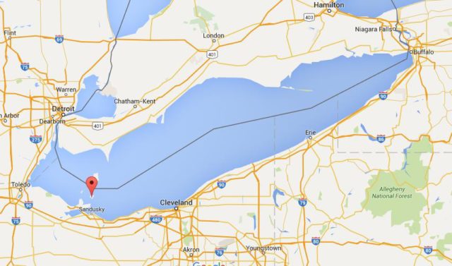 Location Kelleys Island on map Lake Erie