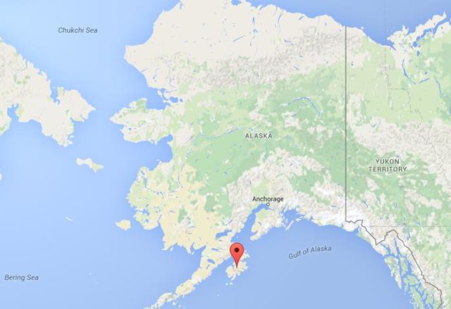 Location Kodiak Island on map Alaska