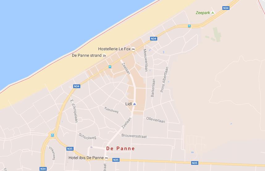 Map of De Panne