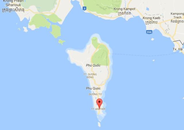 Location of An Thoi Islands on map Phu Quoc