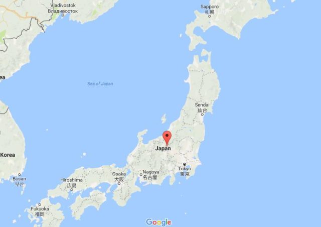 Location of Kusatsu on map of Japan