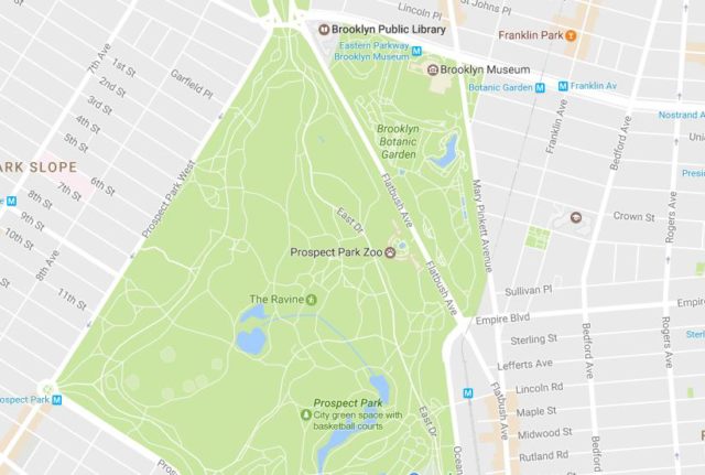 Map of Brooklyn Botanical Garden NY