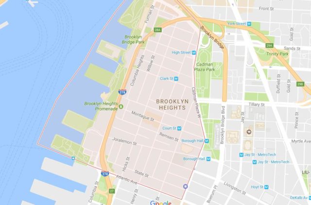 Map of Brooklyn Heights New York