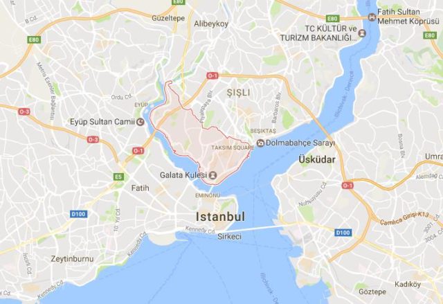 Location of Beyoglu on map Istanbul