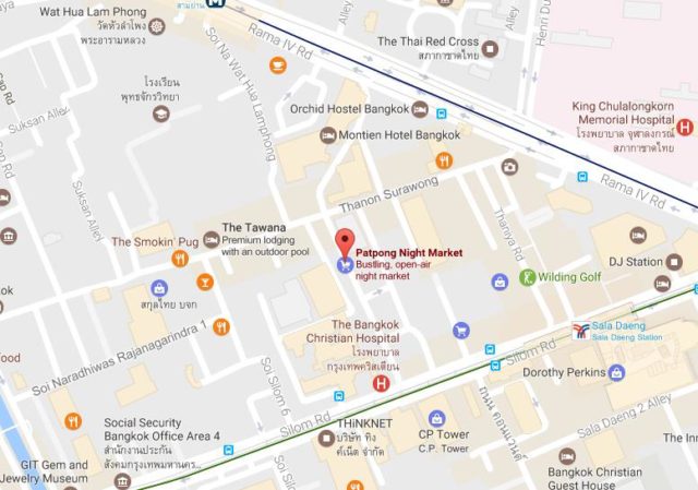 Map of Bangkok Patpong Night Market