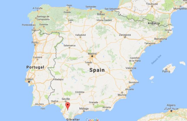 Location Arcos de la Frontera on map of Spain