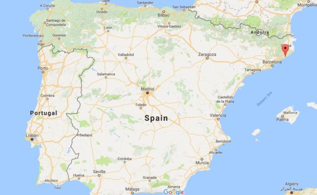 Location Blanes on map of Spain