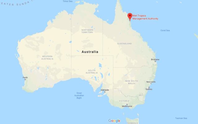 Location of Wet Tropics on map of Australia