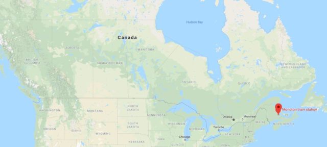 Where is Moncton located on map of Canada