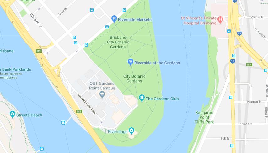 Brisbane Botanical Gardens Map Map Of Brisbane City Botanic Gardens