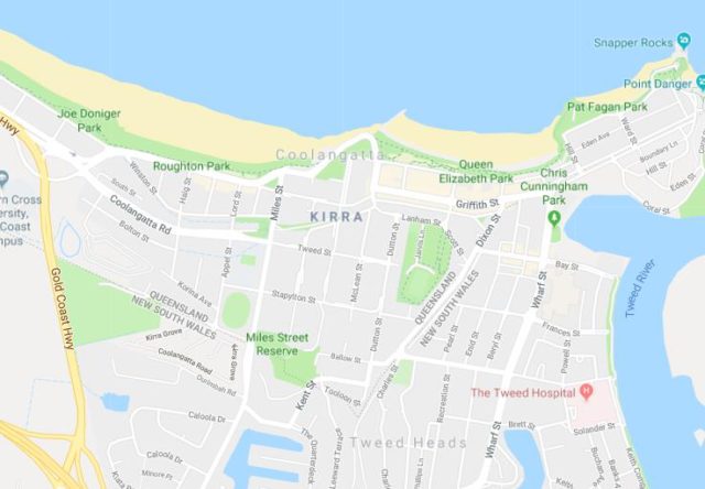 Map of Kirra Gold Coast