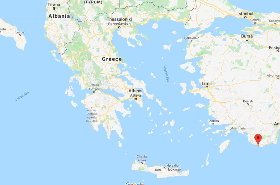 Where Is Kastellorizo On Map Of Turkey