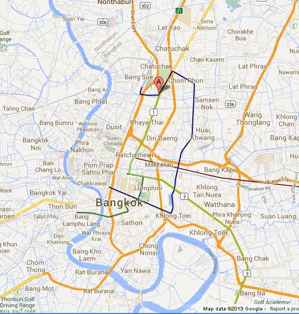 where is Chatuchak on Map of Bangkok