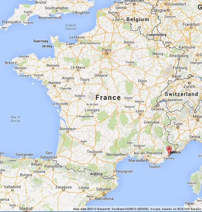 Cannes on Map of France
