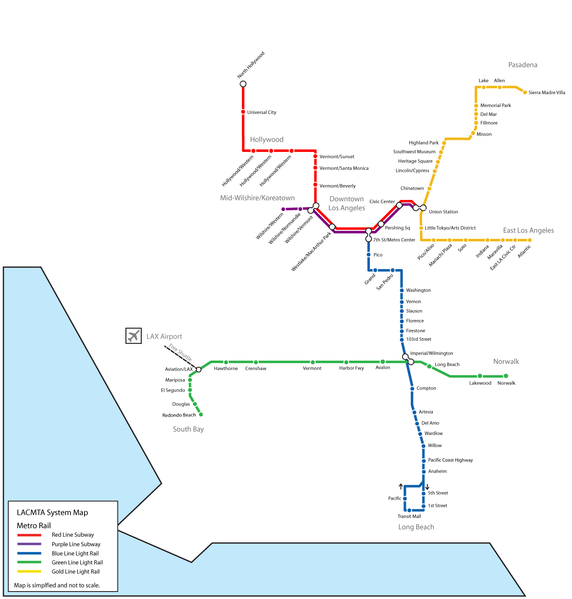 Map metro Los Angeles