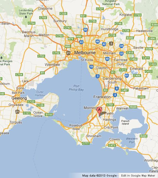 Mornington Peninsula on Map of Melbourne