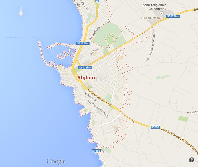 Map of Alghero