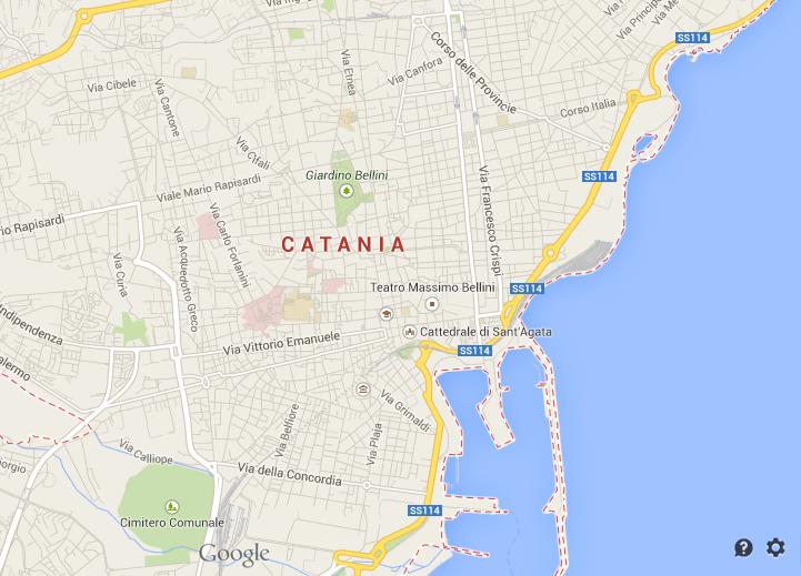 Catania Sicily Map