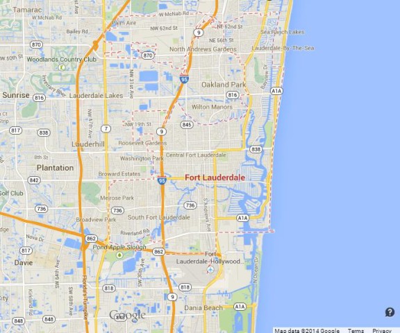 Fort Lauderdale Florida Zip Code Map
