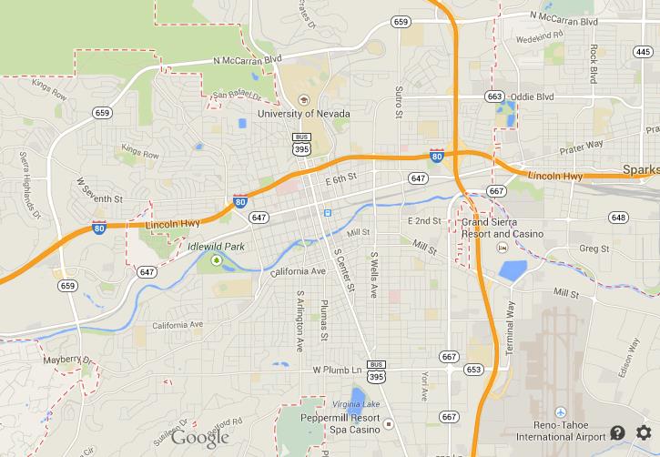 Map of Reno