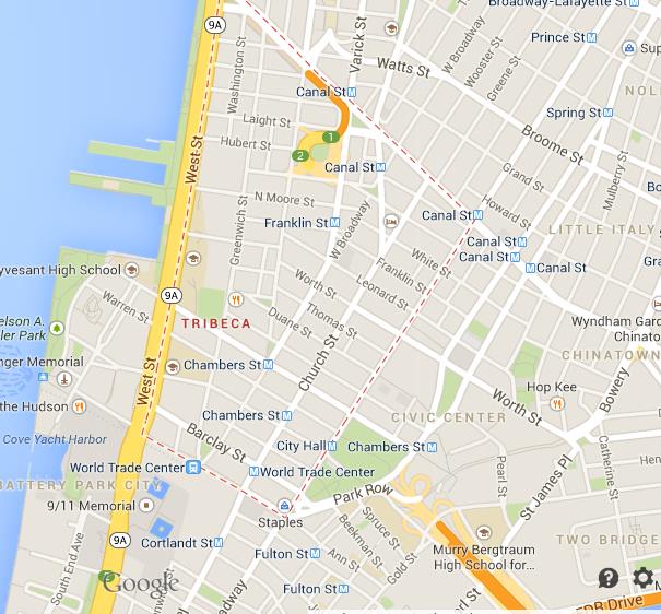 Map of Tribeca