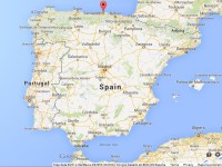 Santander on Map of Spain