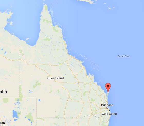 Fraser Island on Map of Queensland