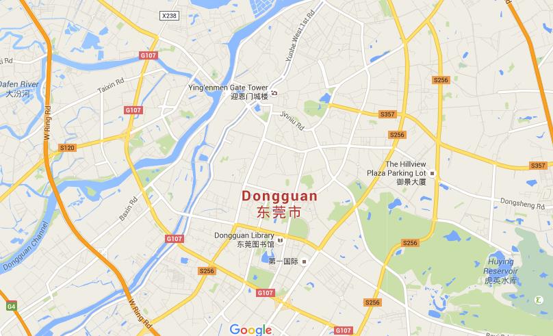 Map of Dongguan