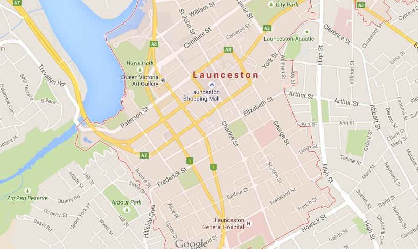 Map of Launceston - World Easy Guides