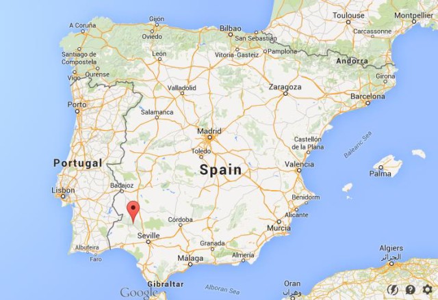 Where is Aracena on map Spain