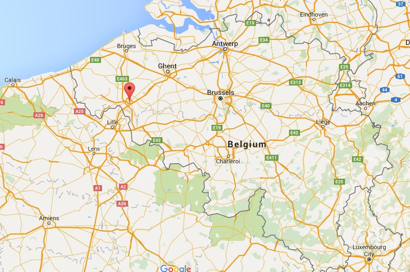Where is Kortrijk on map Belgium