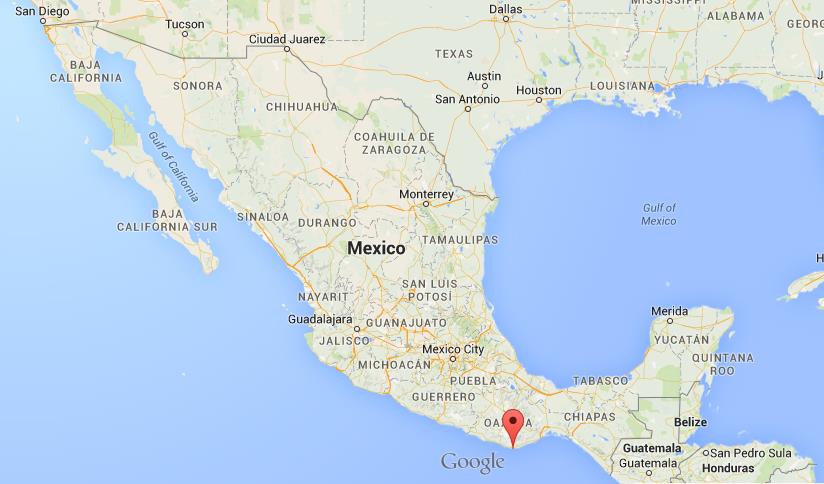 Where is Puerto Angel on map Mexico