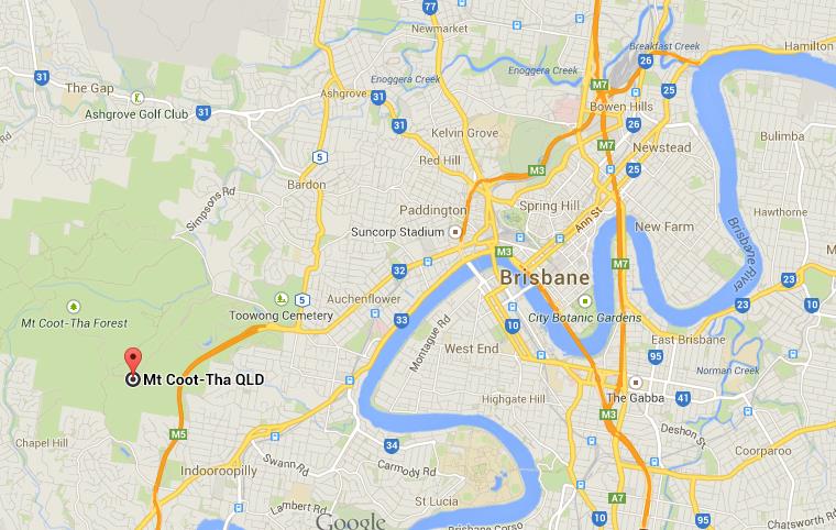 Mount Coot Tha on Map of Brisbane