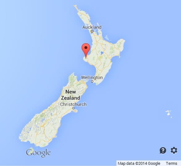 Mount Taranaki on Map of New Zealand