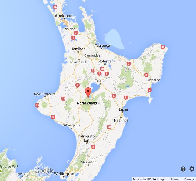 Where is Mount Tongariro on map NZ North Island