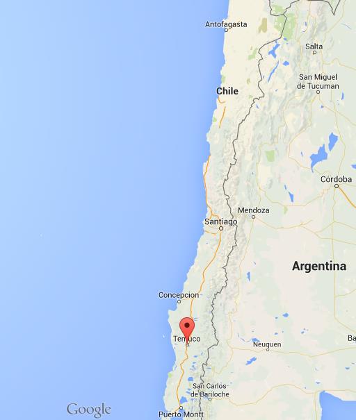 Where is Temuco on map Chile