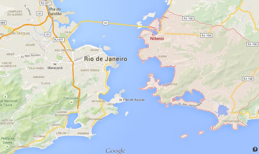 Map of Niteroi and Rio de Janeiro