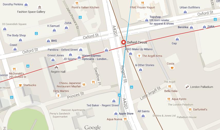 Map of Oxford Circus