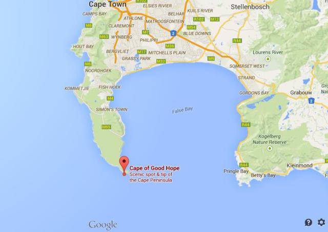 Cape Of Good Hope Location On World Map Map Of World