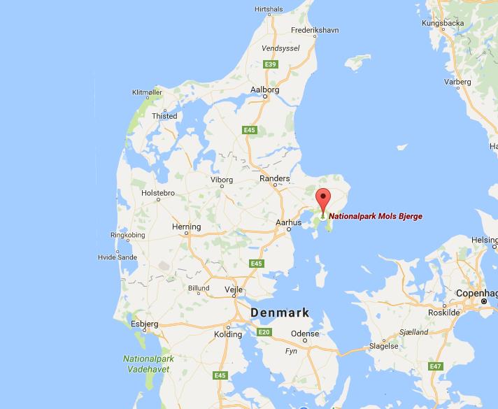 Where is Mols Bjerge National Park on map Denmark