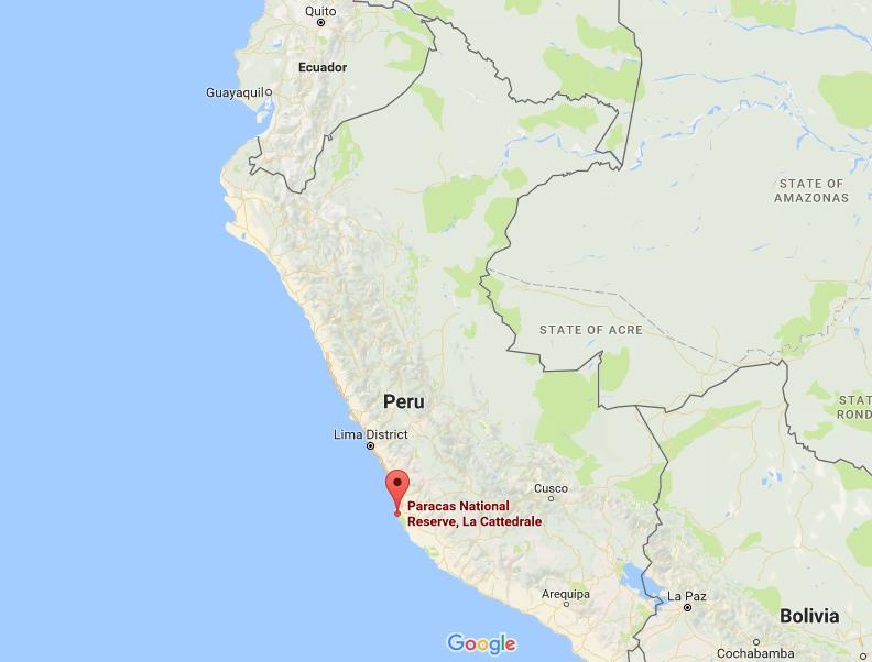 Where is Paracas National Reserve on map Peru