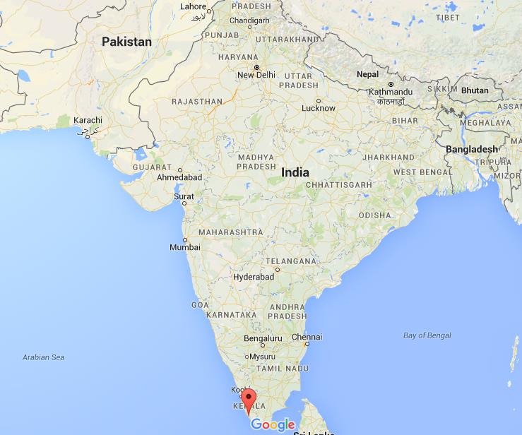 Where is Varkala on map India