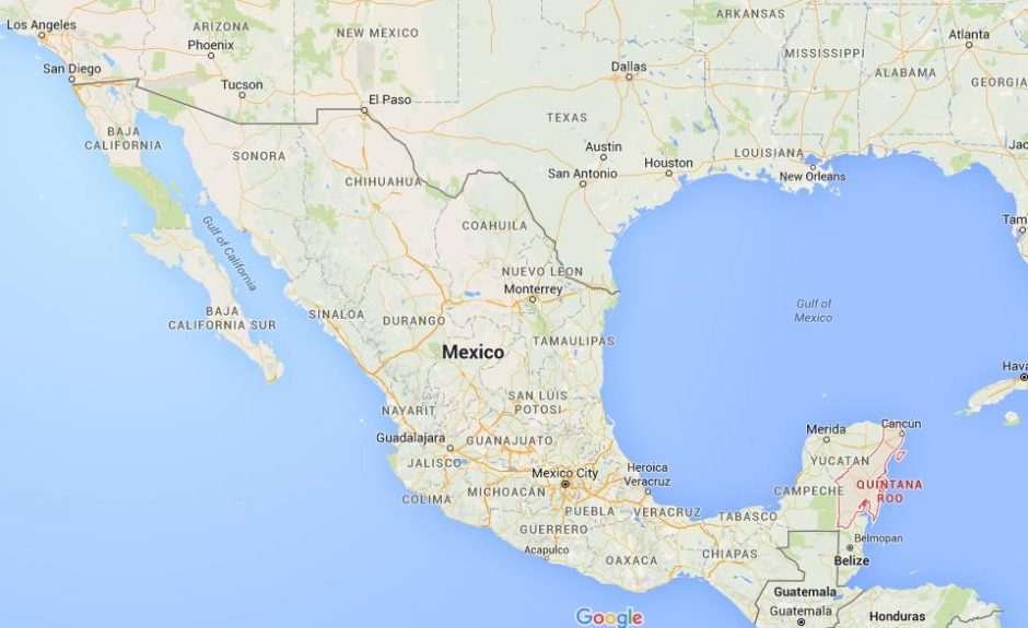 Where is Quintana Roo on map Mexico