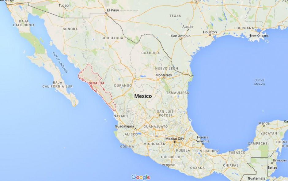 Where is Sinaloa on map Mexico