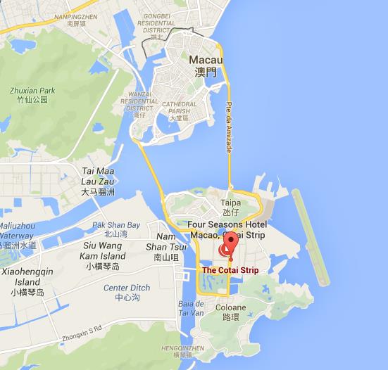 Where is Cotai Strip on map Macau